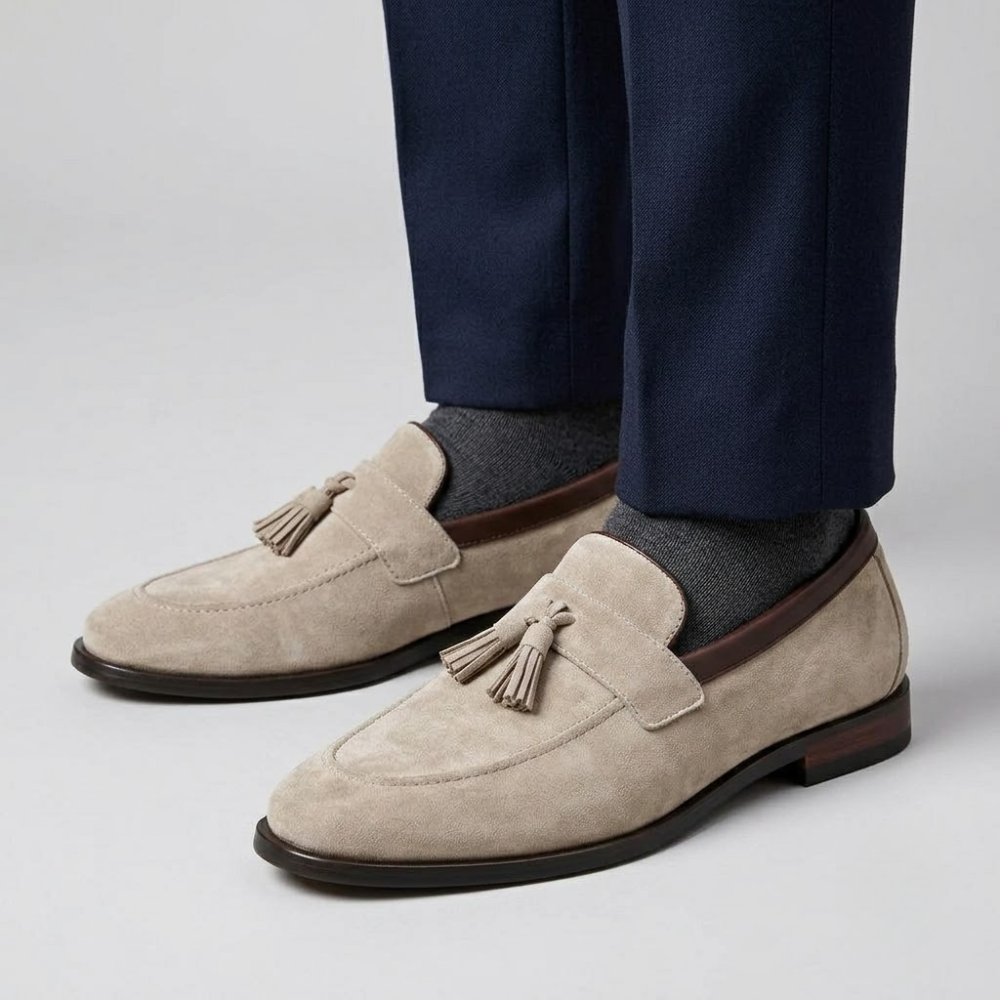 Lorenzo Tassel Suede Loafers