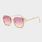 Theo Hexagon Rimless Sunglasses