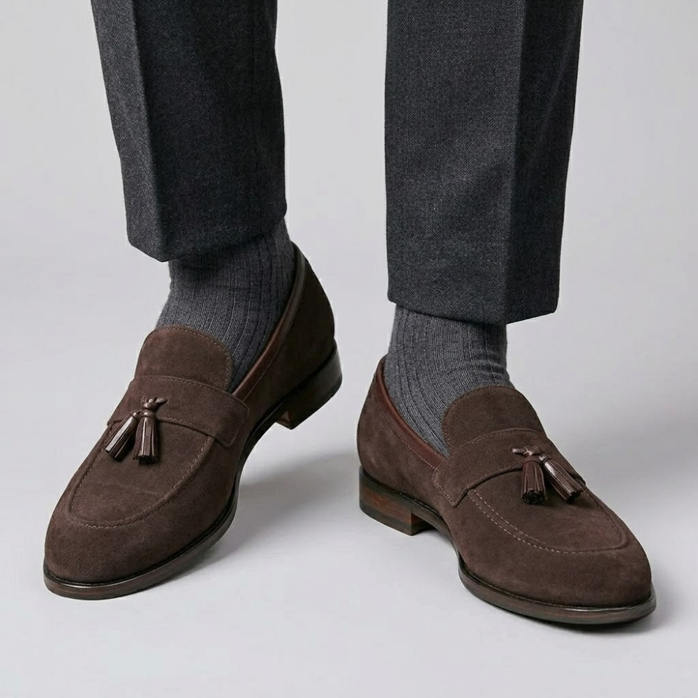 Lorenzo Tassel Suede Loafers