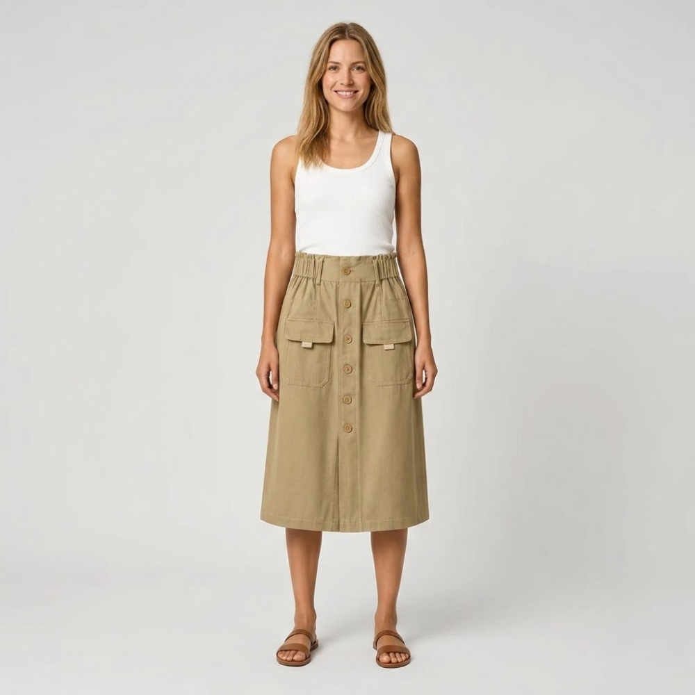 Eleanor Paperbag Midi Skirt