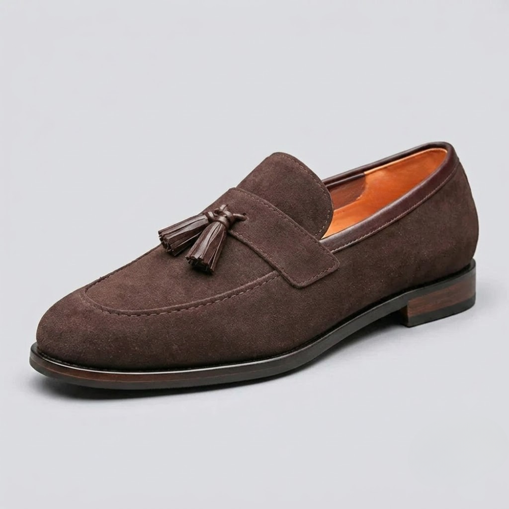 Lorenzo Tassel Suede Loafers