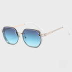 Theo Hexagon Rimless Sunglasses