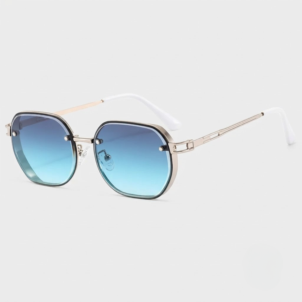 Theo Hexagon Rimless Sunglasses