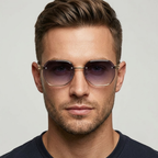 Theo Hexagon Rimless Sunglasses