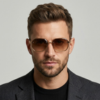 Theo Hexagon Rimless Sunglasses