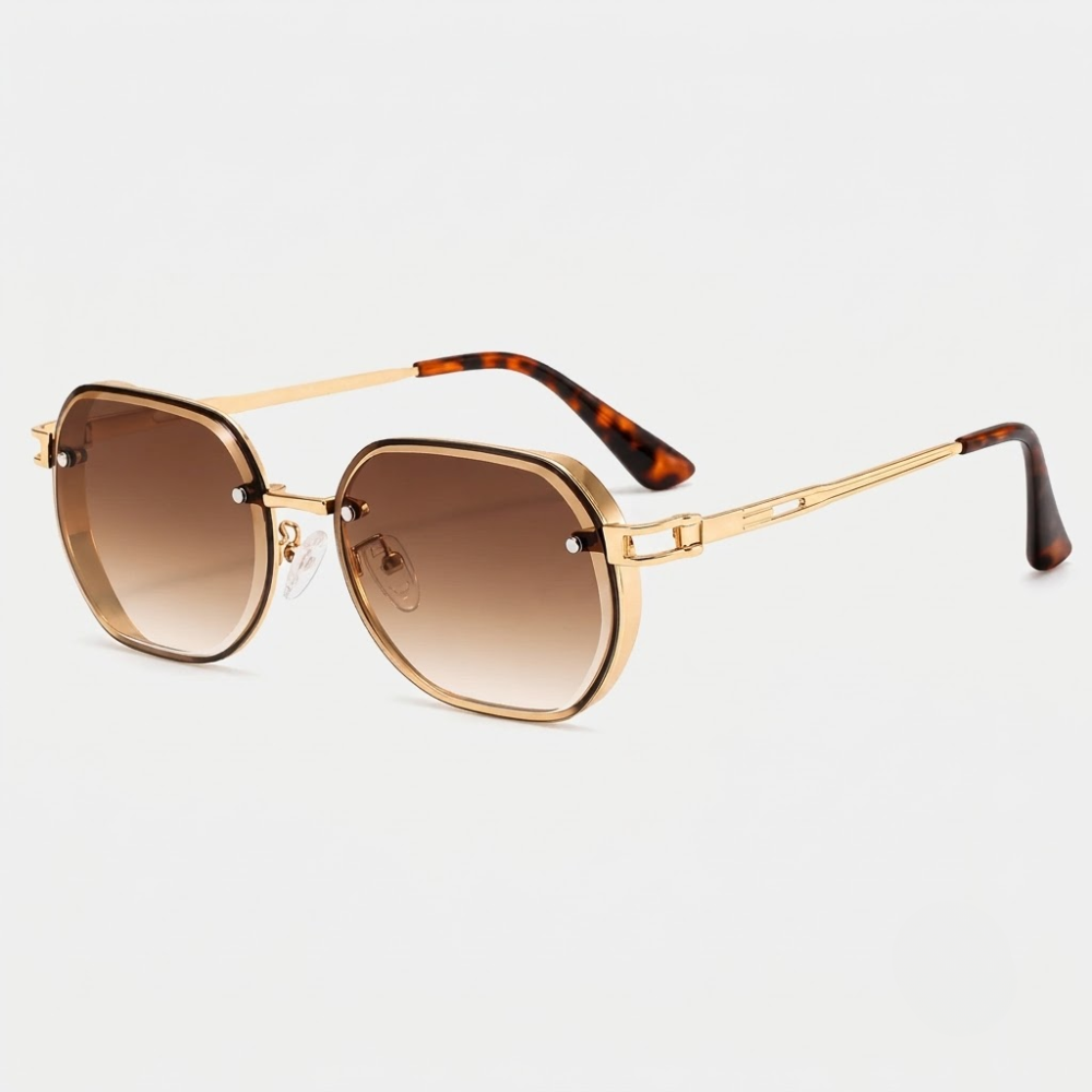 Theo Hexagon Rimless Sunglasses