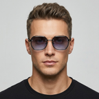 Theo Hexagon Rimless Sunglasses
