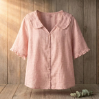 Amelia Peter Pan Linen Blouse
