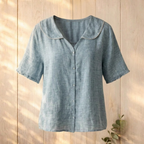 Amelia Peter Pan Linen Blouse