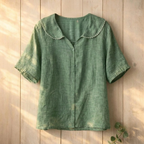 Amelia Peter Pan Linen Blouse