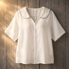 Amelia Peter Pan Linen Blouse