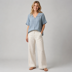 Amelia Peter Pan Linen Blouse