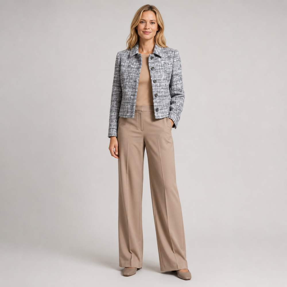Amelia | Tweed Blazer & Wide-Leg Pants Set