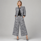 Amelia | Tweed Blazer & Wide-Leg Pants Set