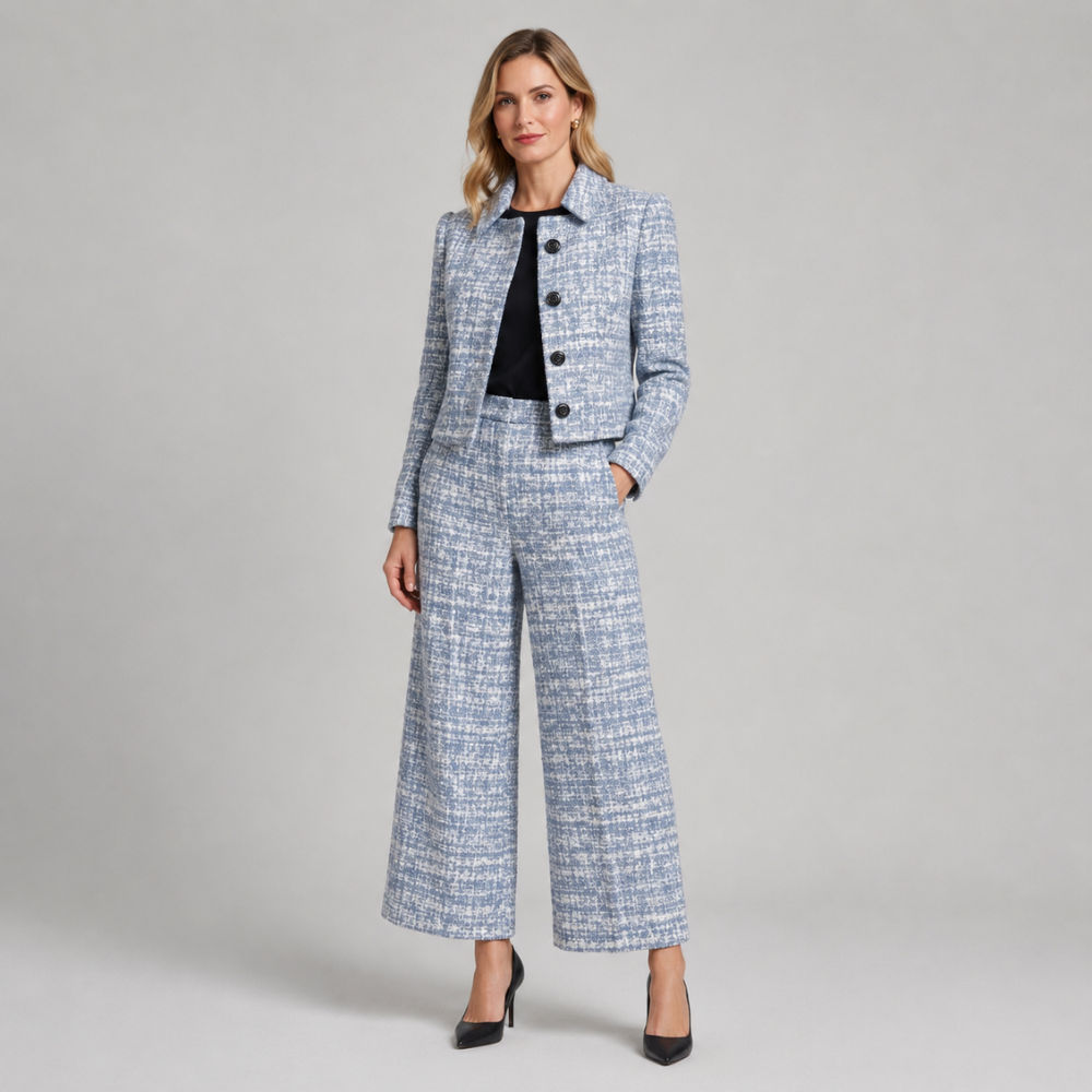 Amelia | Tweed Blazer & Wide-Leg Pants Set