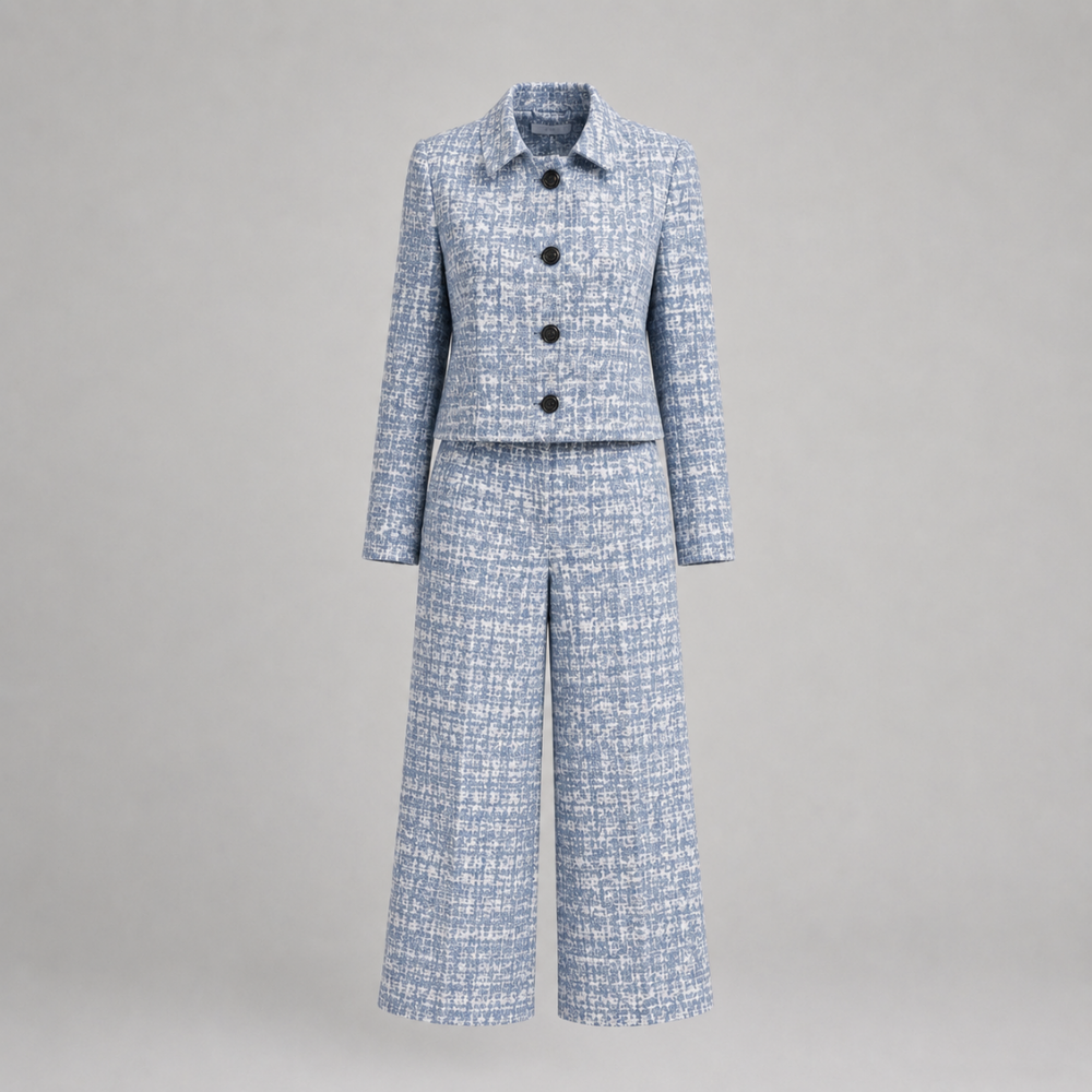 Amelia | Tweed Blazer & Wide-Leg Pants Set