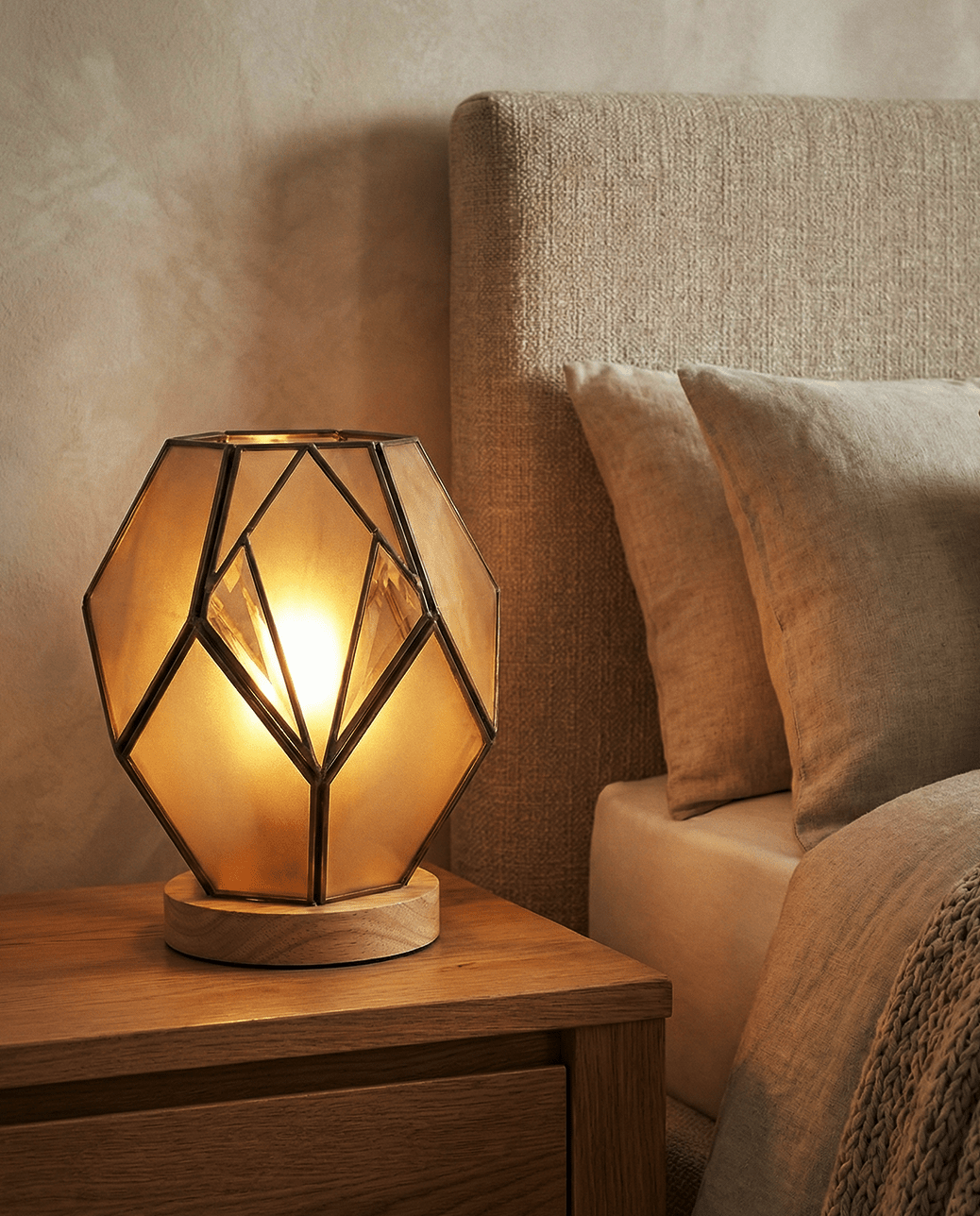 Matteo Amber Glass Table Lamp