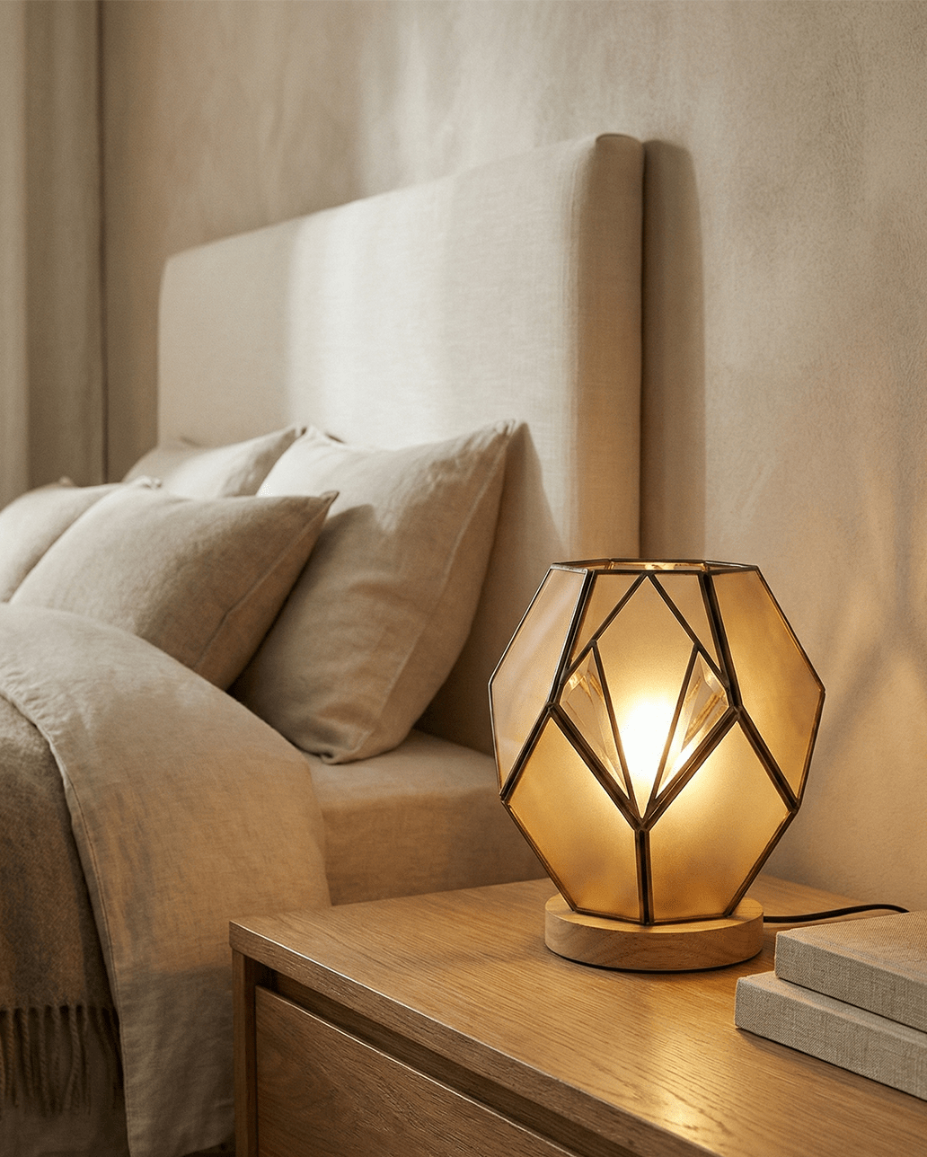 Matteo Amber Glass Table Lamp