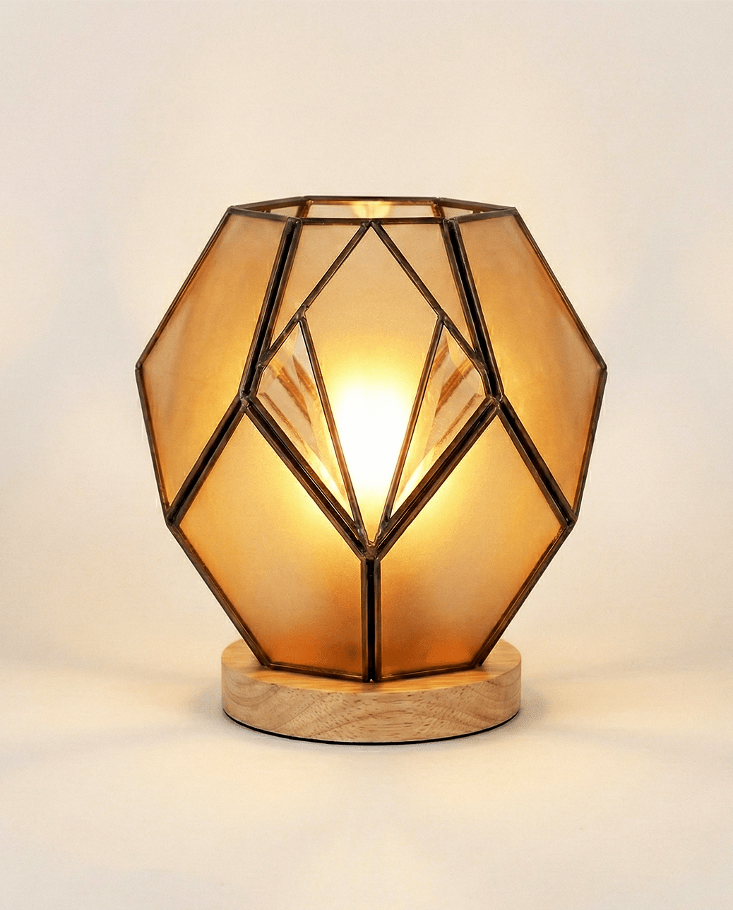 Matteo Amber Glass Table Lamp