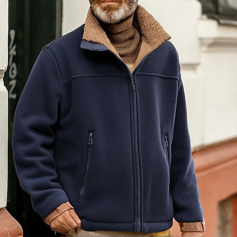 Arthur | Men's Sherpa Collar Full-Zip Jacket with Fleece Lining