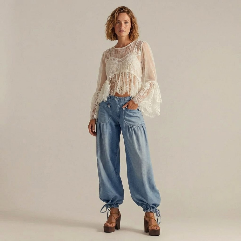 Aurora Wide Leg Denim Jeans