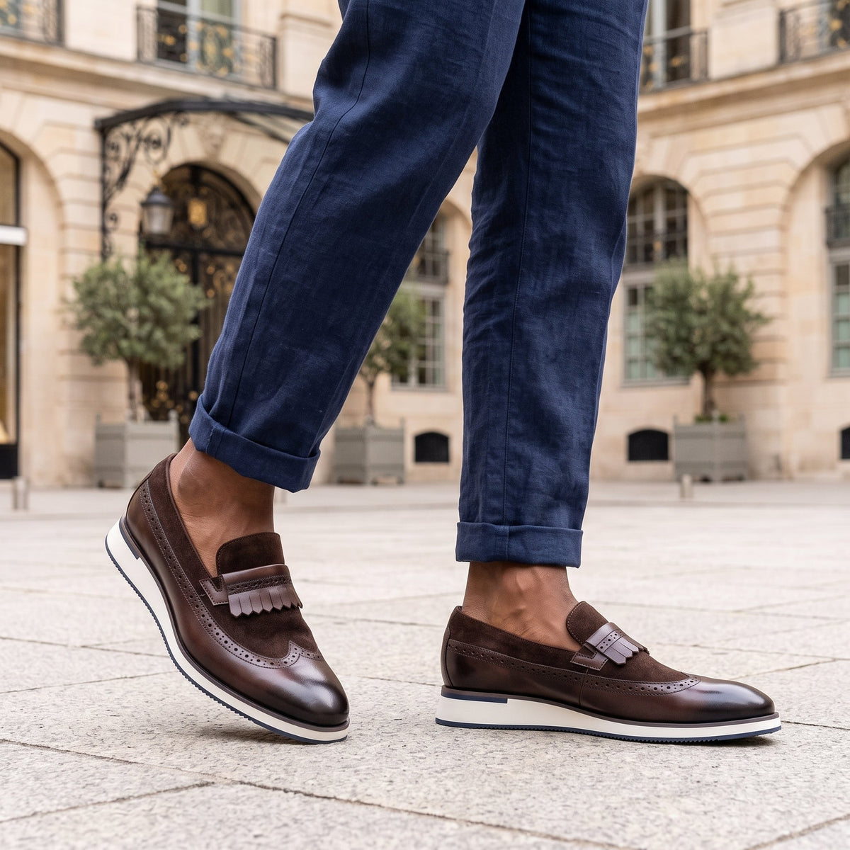 Bennett | Men's Penny Loafers with Metal Accent and Low Profile Sole