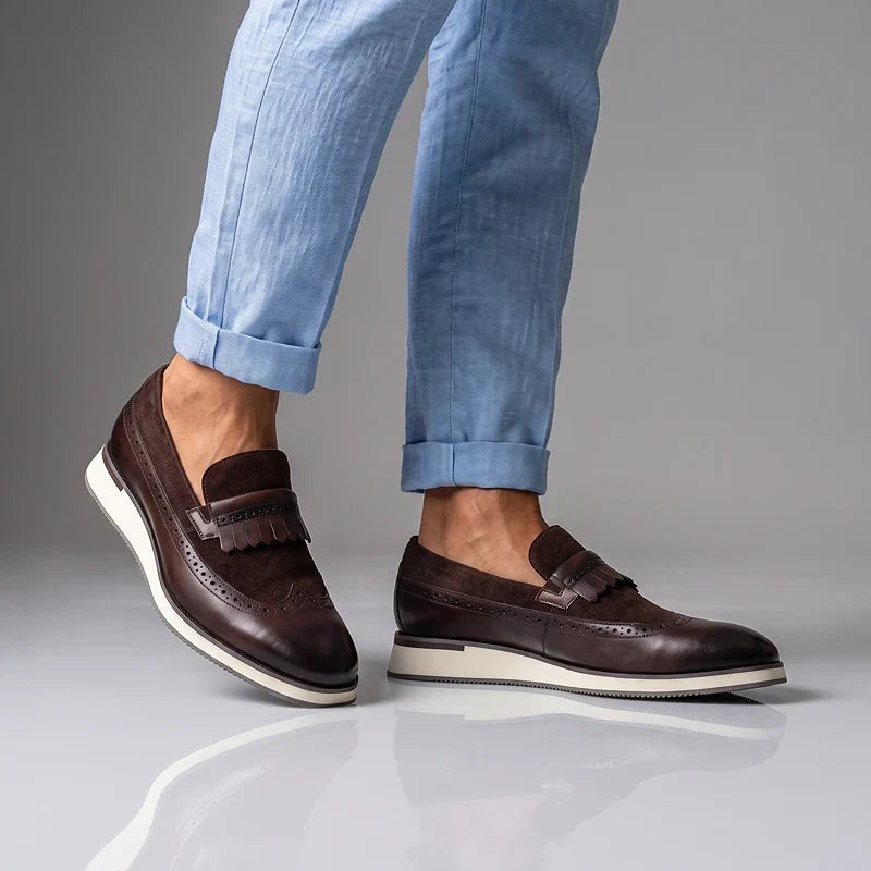 Bennett | Men's Penny Loafers with Metal Accent and Low Profile Sole