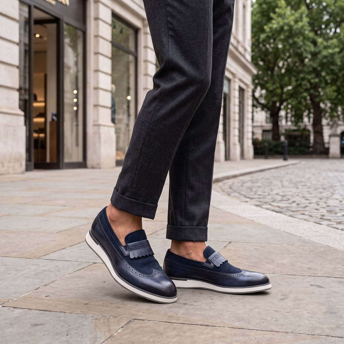 Bennett | Men's Penny Loafers with Metal Accent and Low Profile Sole