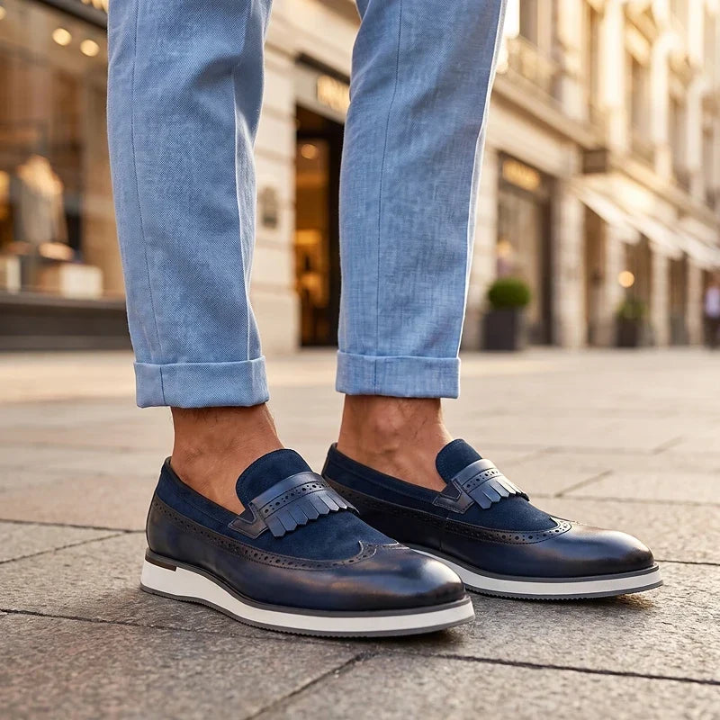Bennett | Men's Penny Loafers with Metal Accent and Low Profile Sole