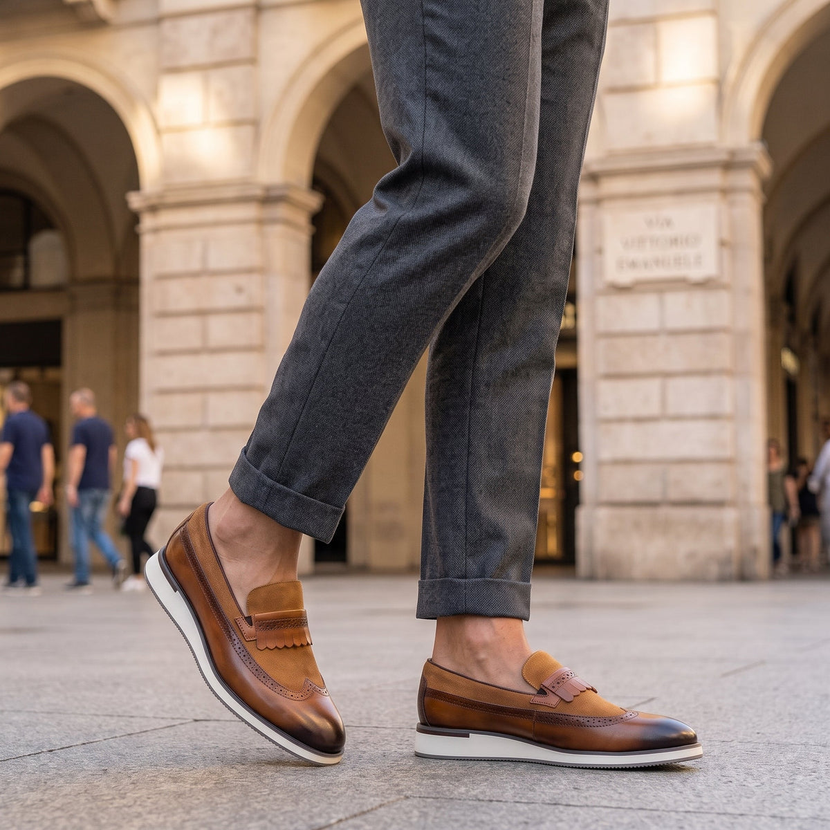 Bennett | Men's Penny Loafers with Metal Accent and Low Profile Sole
