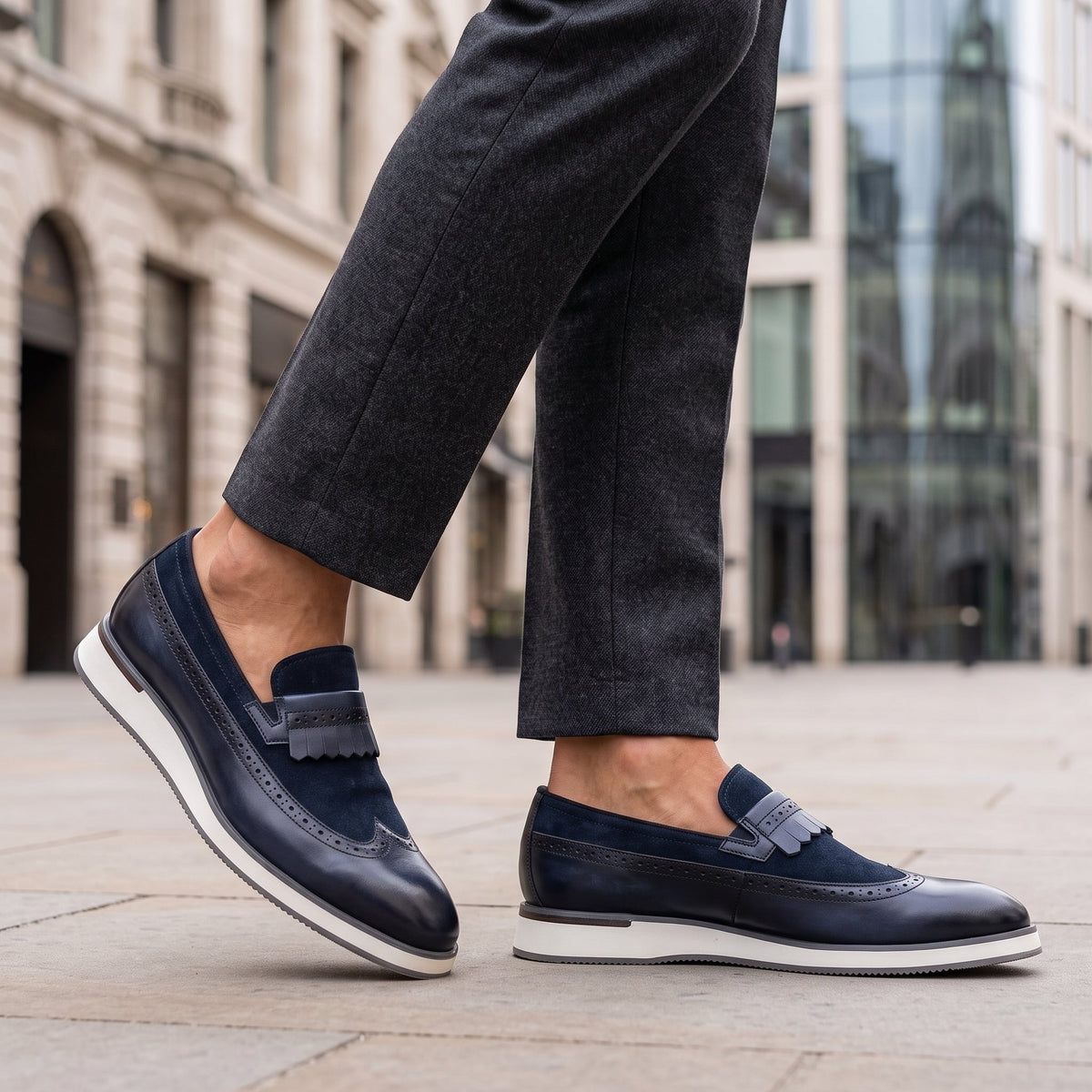 Bennett | Men's Penny Loafers with Metal Accent and Low Profile Sole