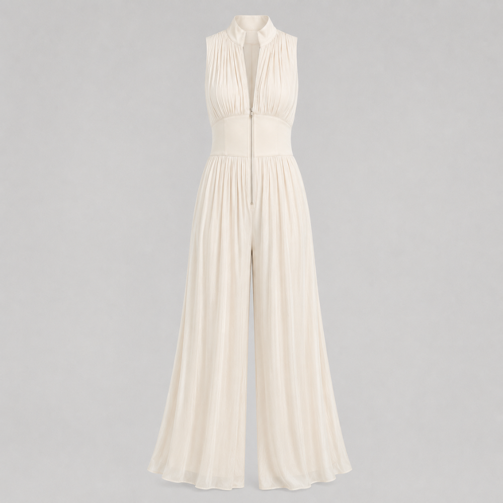 Caelia Pleated Wide Leg Jumpsuit
