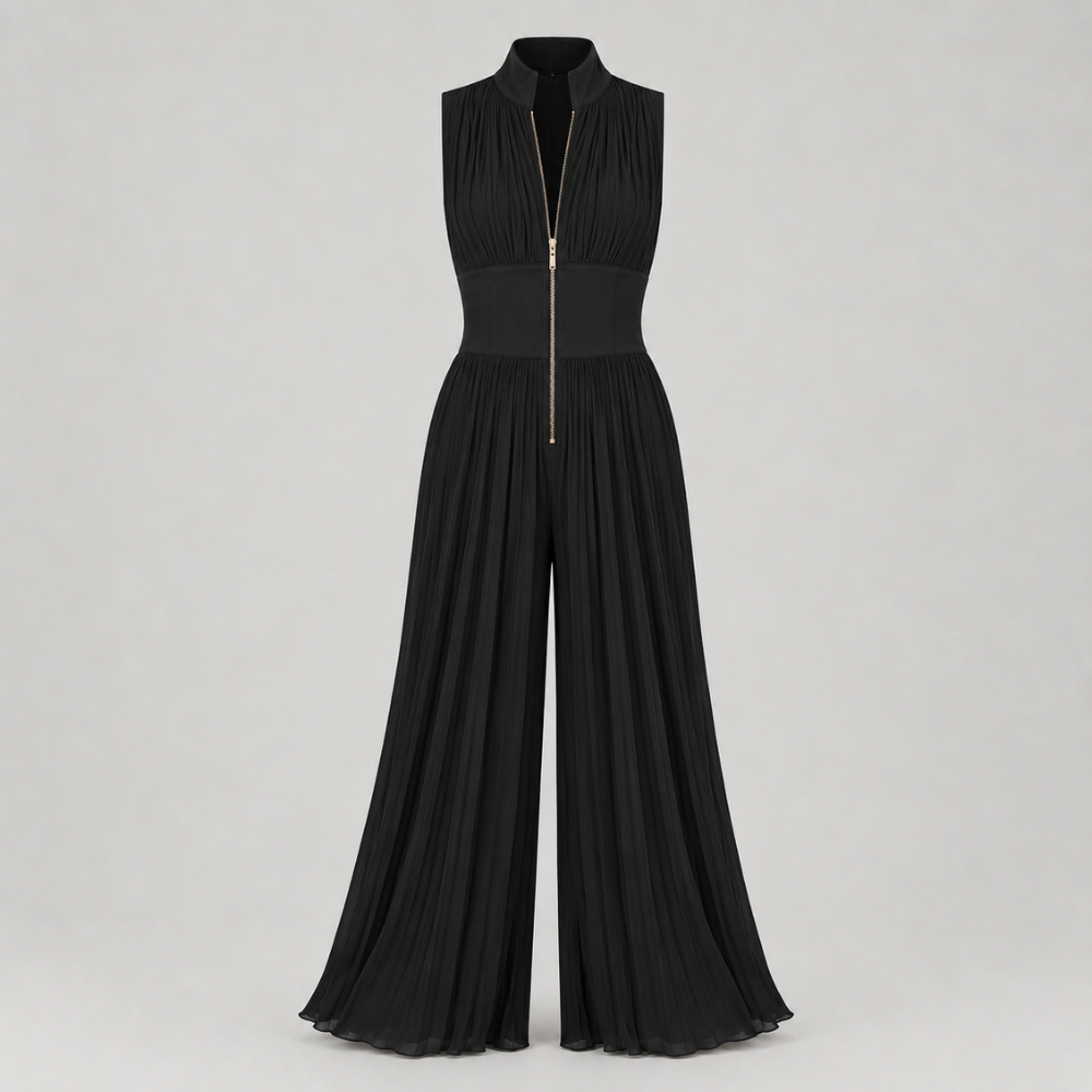 Caelia Pleated Wide Leg Jumpsuit