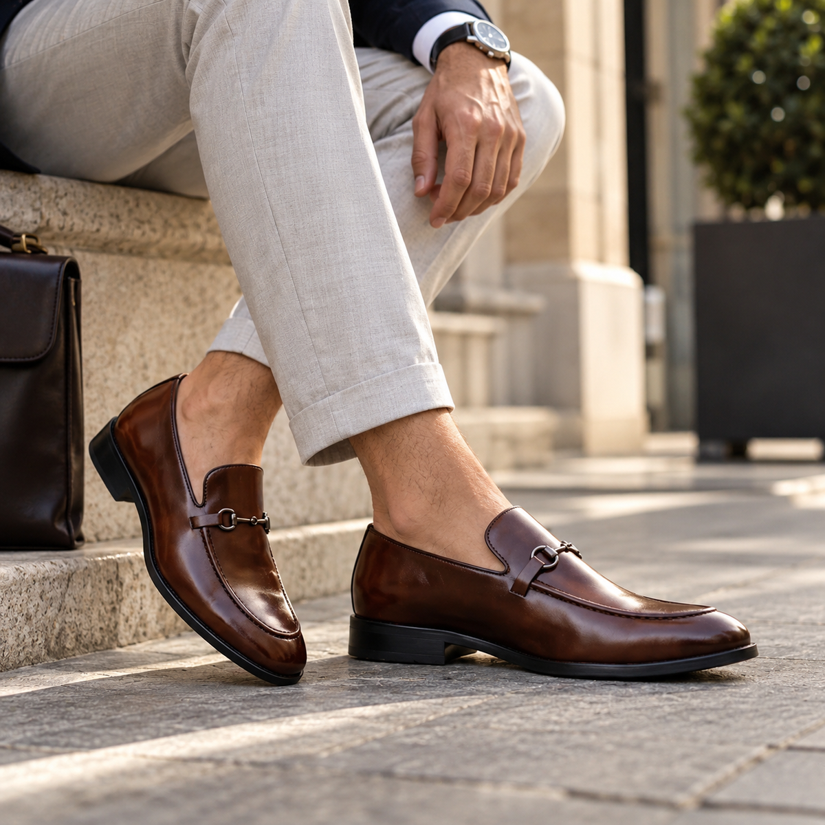 Callum | Men's Horsebit Loafers with Rounded Toe and Low Heel