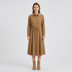 Camille Belted Shirt Midi Dress