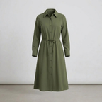 Camille Belted Shirt Midi Dress