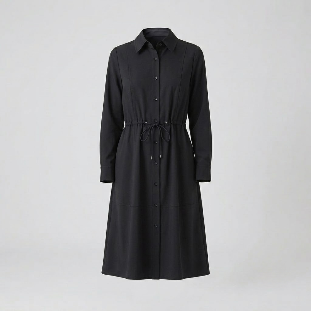 Camille Belted Shirt Midi Dress