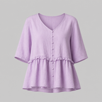 Charlotte Ruffle Linen Blouse