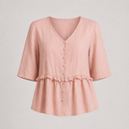 Charlotte Ruffle Linen Blouse