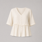Charlotte Ruffle Linen Blouse