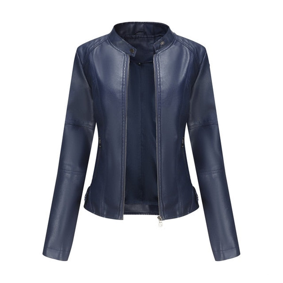 Claire | Women's Cropped Jacket with Stand Collar and Zip Front