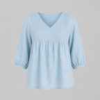 Clara Pintuck Linen Blouse