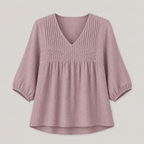 Clara Pintuck Linen Blouse