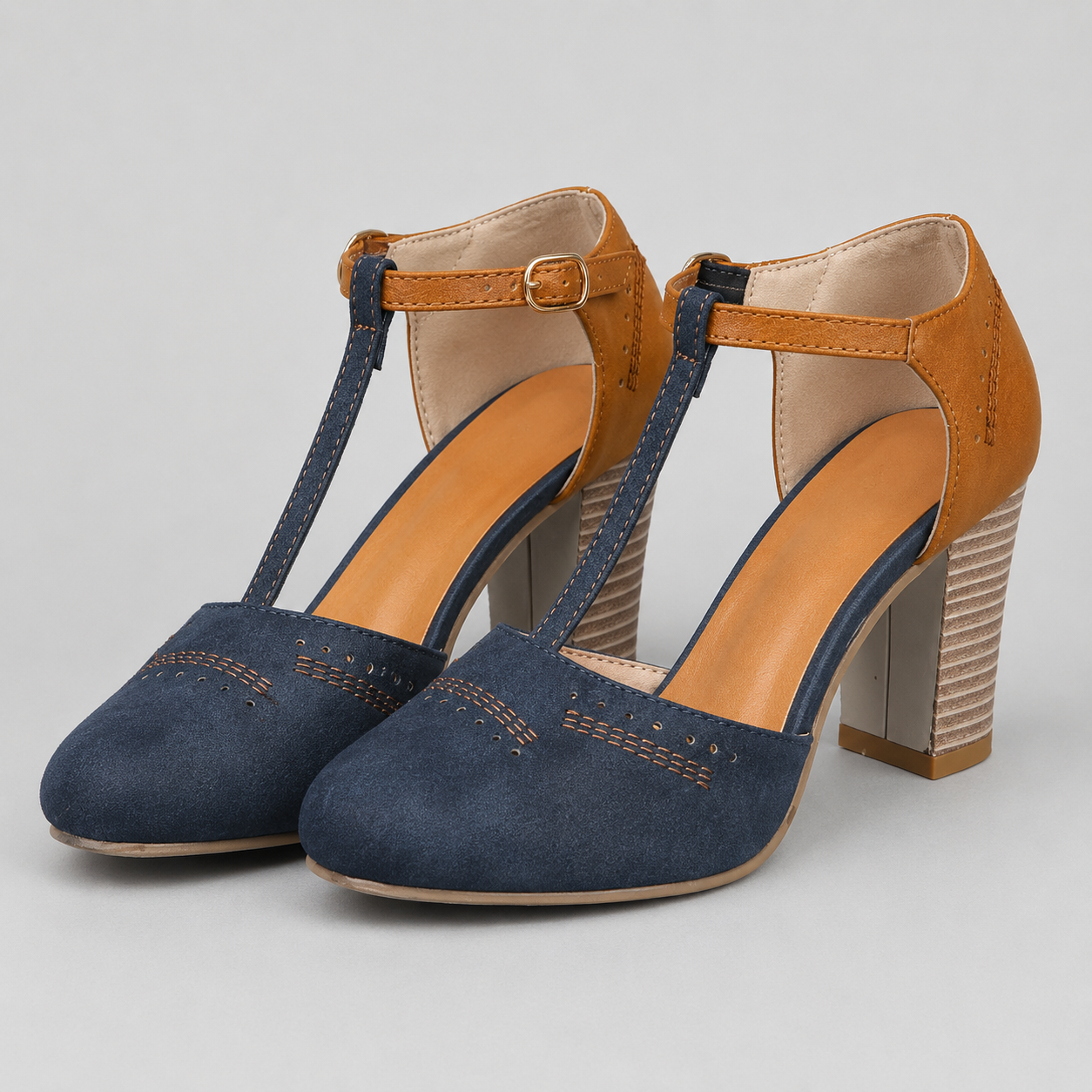 Clara T-Strap Block Heel Shoe