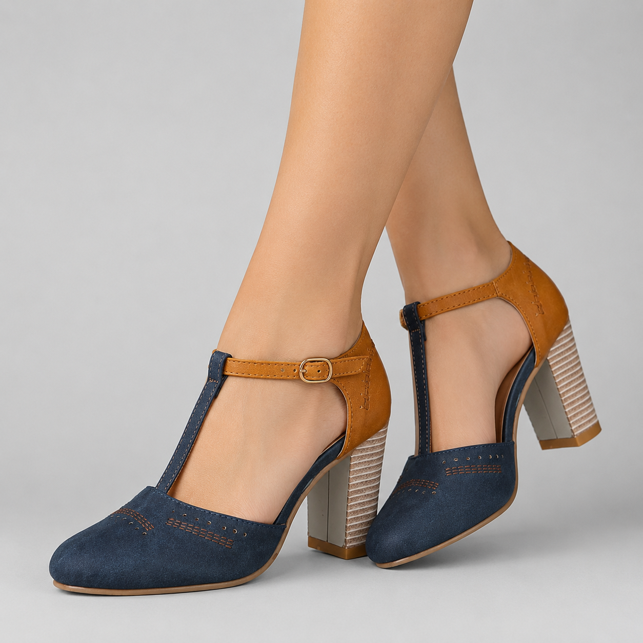 Clara T-Strap Block Heel Shoe