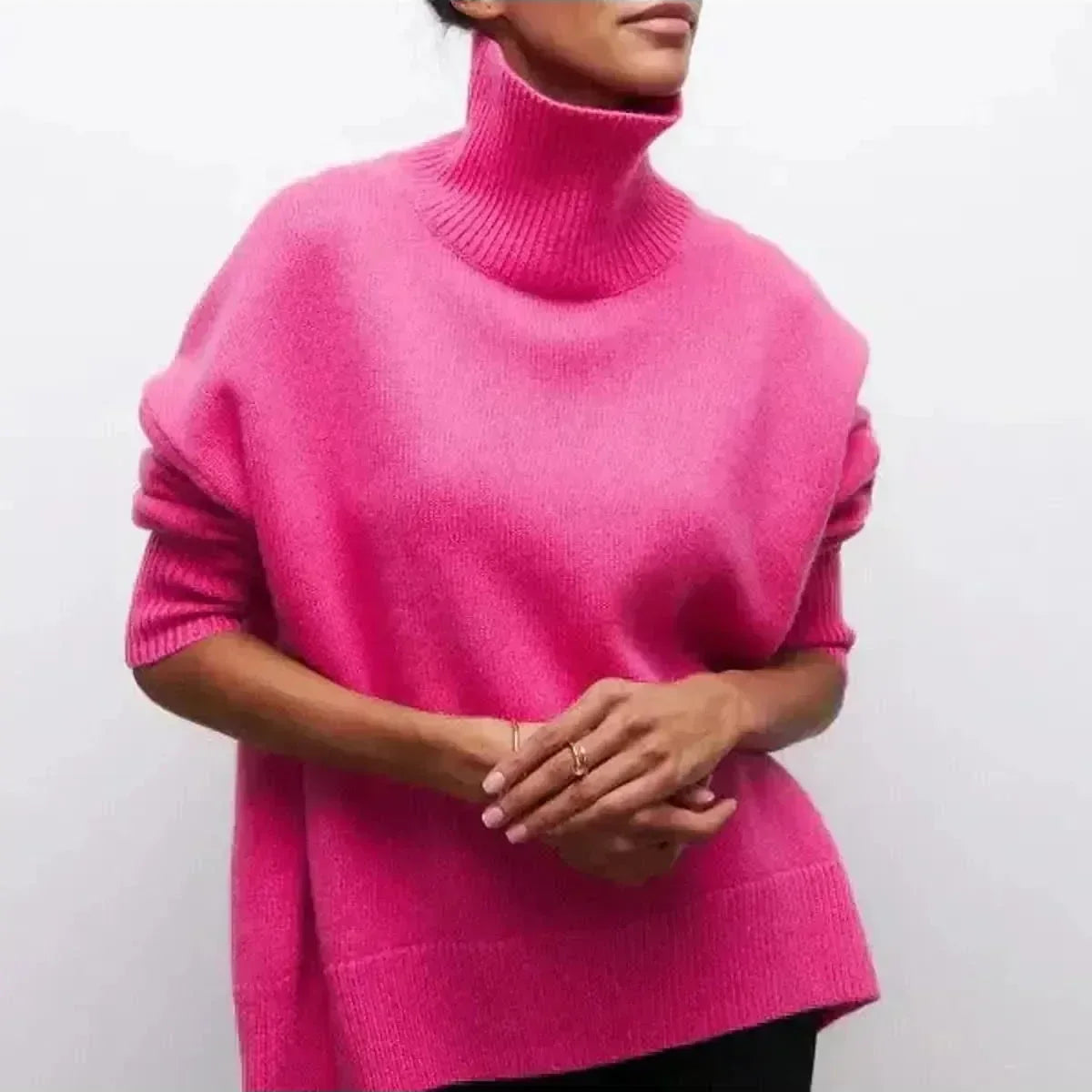 Clara | Women's Turtleneck Knit Sweater with Relaxed Fit