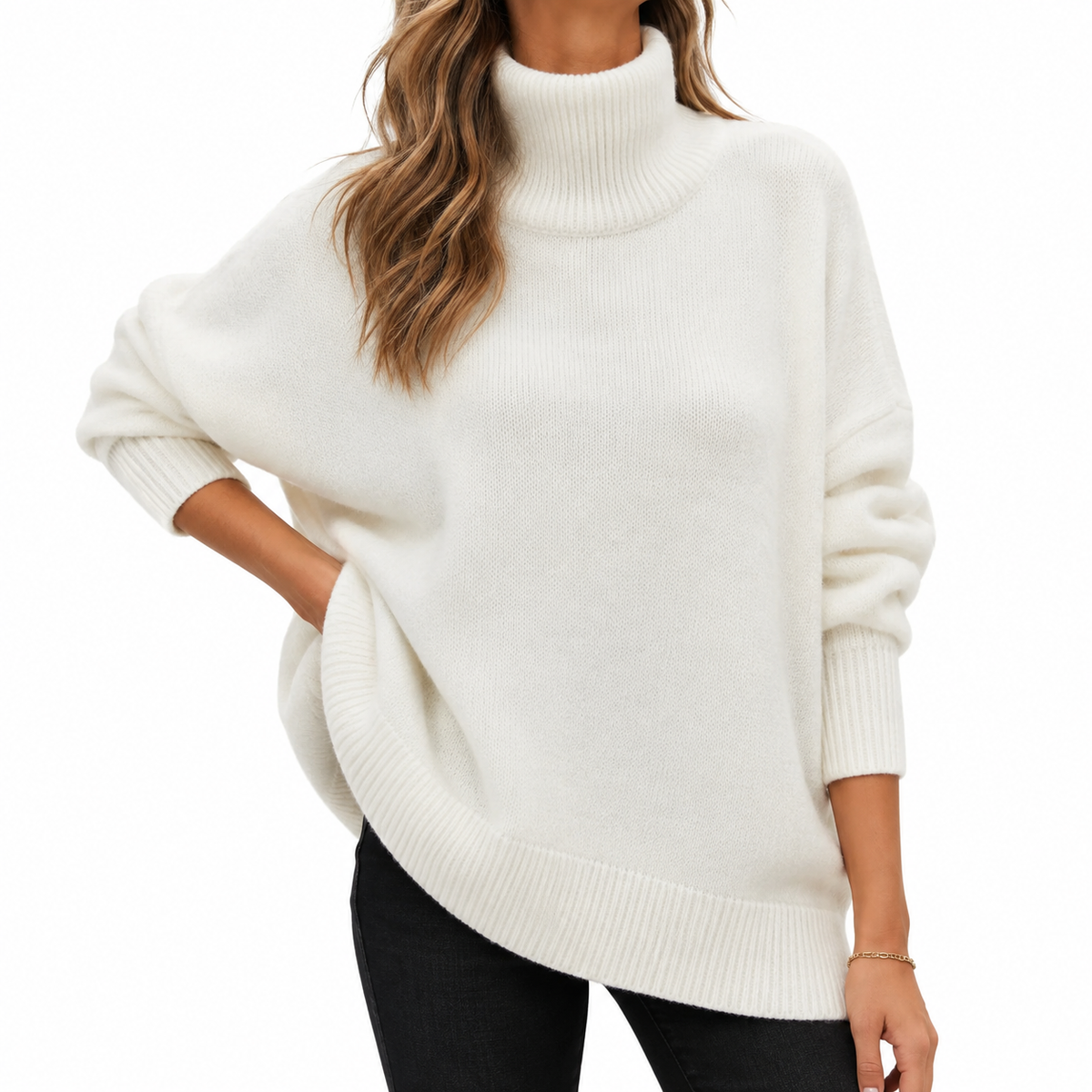 Clara | Women's Turtleneck Knit Sweater with Relaxed Fit