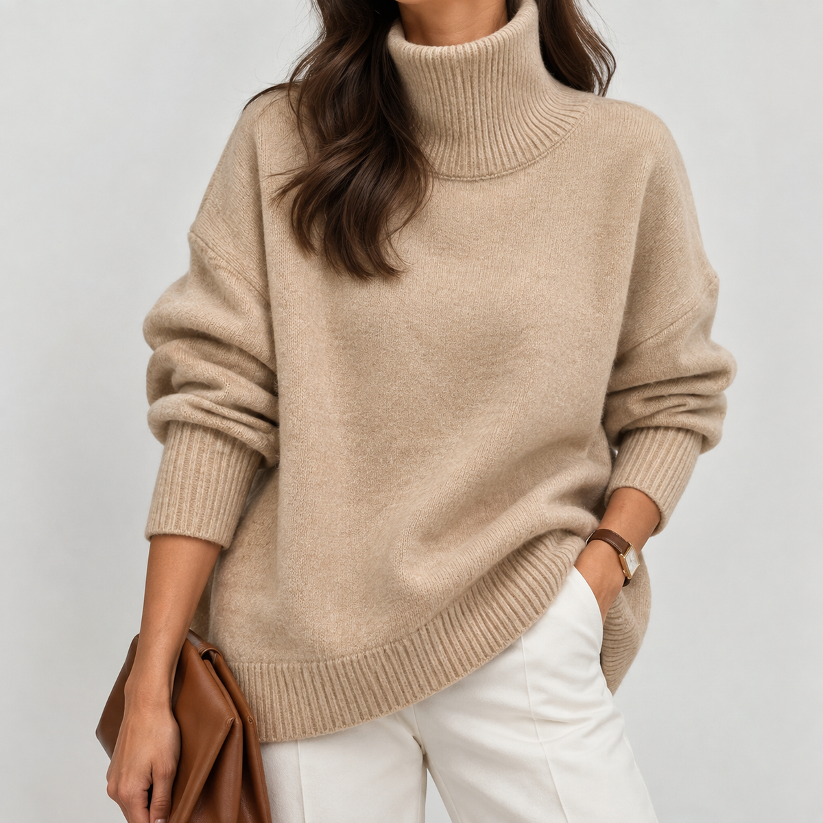 Clara | Women's Turtleneck Knit Sweater with Relaxed Fit