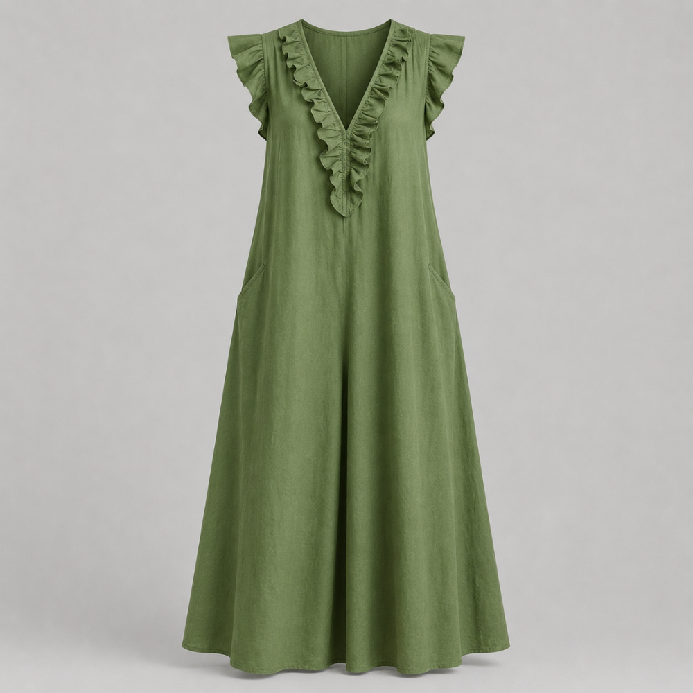 Corinne Linen Blend Maxi Dress