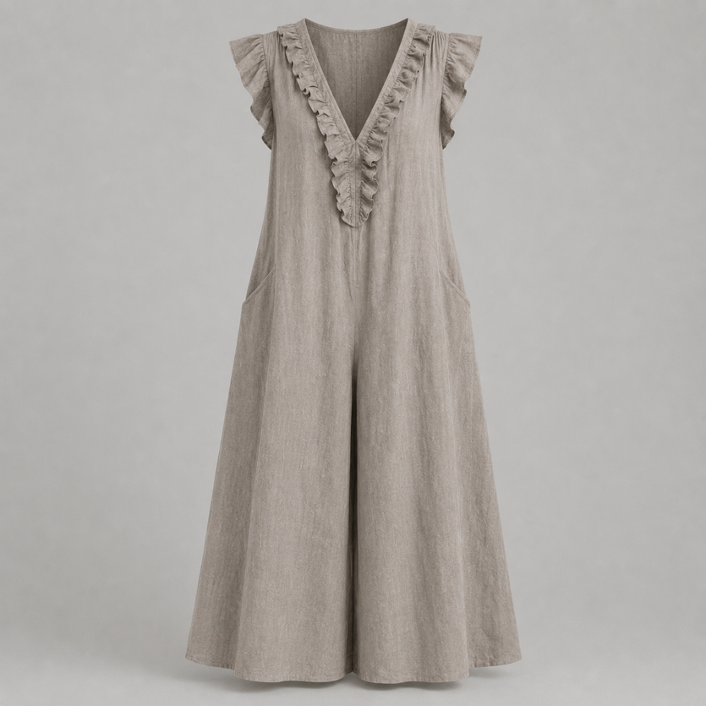 Corinne Linen Blend Maxi Dress